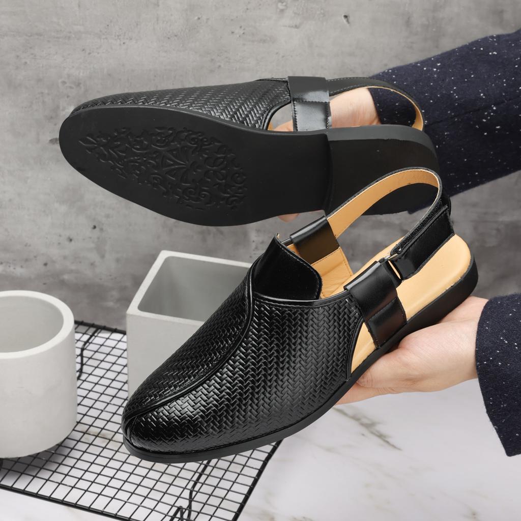 Luxury Men Sandals British Style High Quality Hollow Out Leather Casual Shoes Breathable Walk Shoes Mocassin Hombre