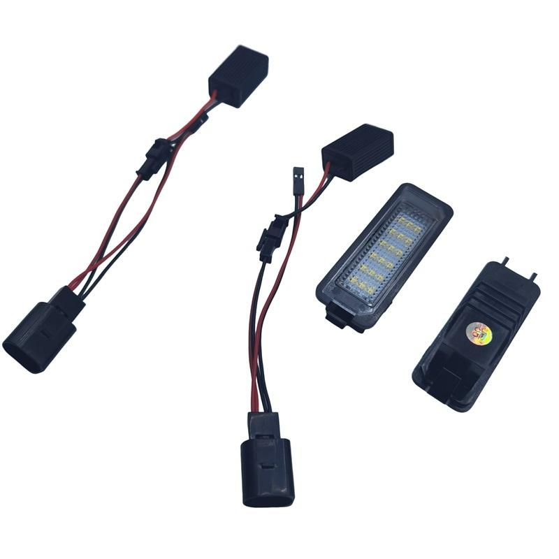 For VW GTi Golf 4 5 6 7 MK4 MK5 MK6 MK7 Passat B7 CC EOS Scirocco Beetle 2PCS LED Number License Plate Lights With Canbus