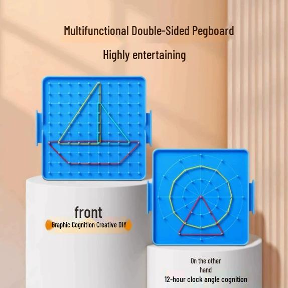 First Grade Math and Second Grade Geometric Shapes Nail Board for Kindergarten Learning