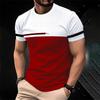 T-shirt Summer Outdoor Loose Breathable Round Neck T Shirts Stripe Design Print Men's Tee