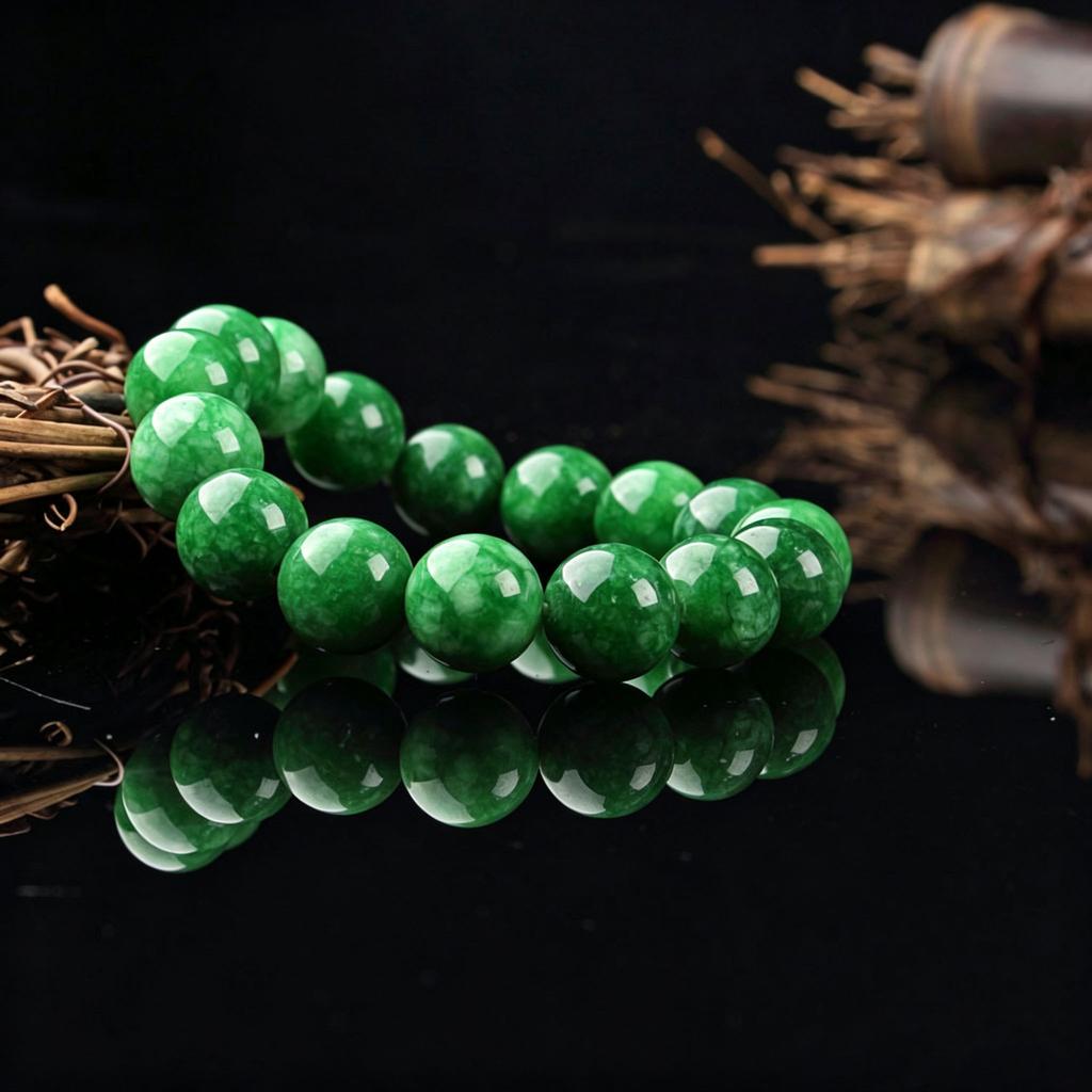 Natural Emerald Jade Bracelet Emperor Green Dry Emerald Jade Bead Bracelet Emerald Beads Rosary Bracelet Precious Jewelry