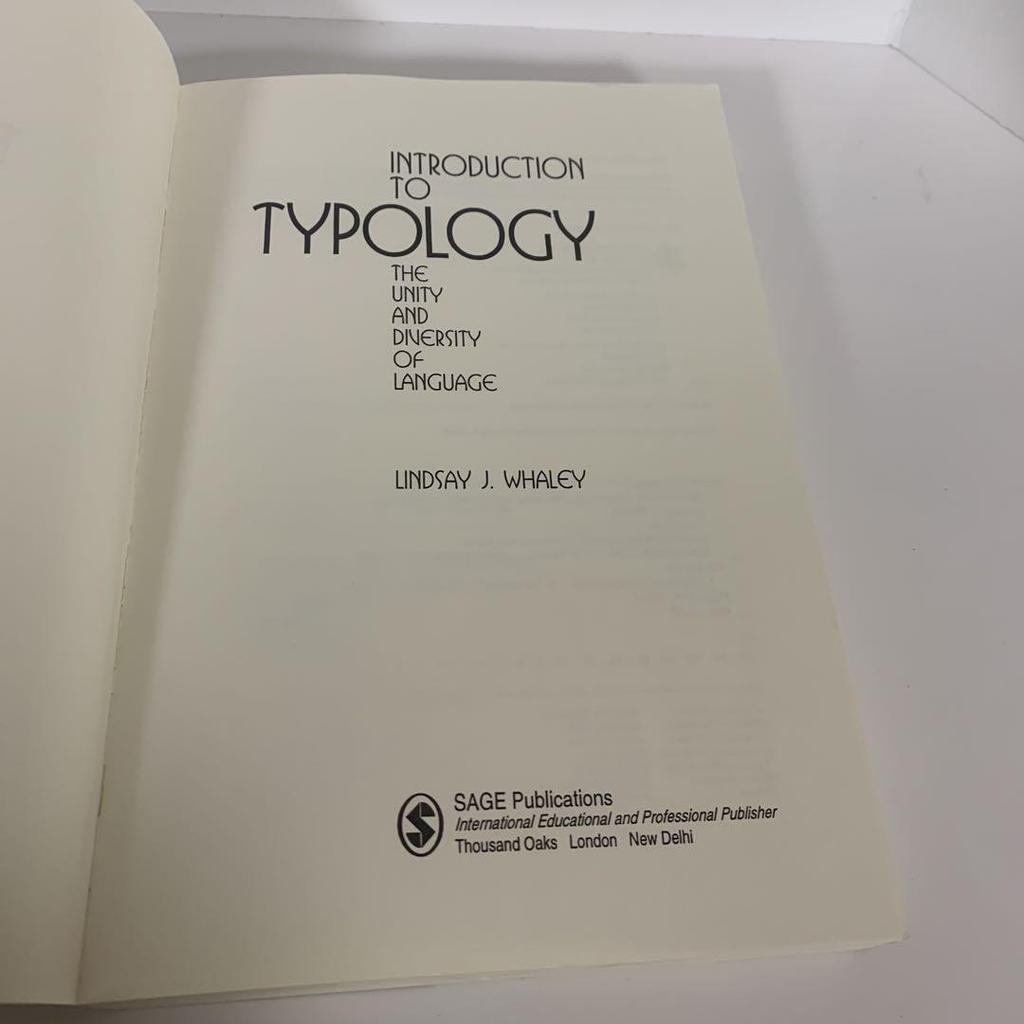 [USED] Introduction to Typology