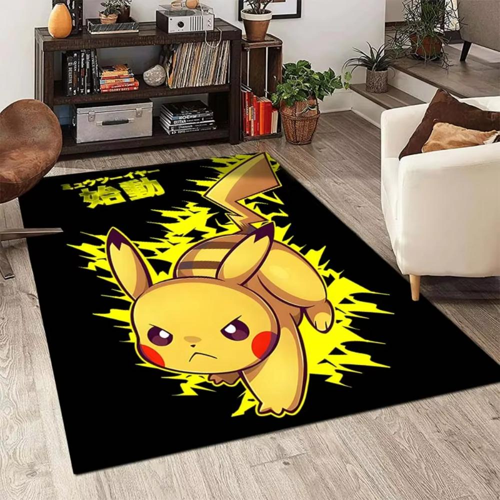 Pokemon Pikachu Carpet Pokeball Themed Playful Kids Rug for Living Room Bedroom Decor Leisure Balcony Mat Fans Gift
