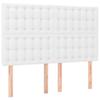vidaXL LED Kopfteil Weiß 144x5x118/128 cm Kunstleder