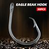 50pcs Sets Fishing Hook Ring Eagle Beak Hook Ring Hook Eagle Beak Hook Stainless Steel Fish Hook Shark Hook