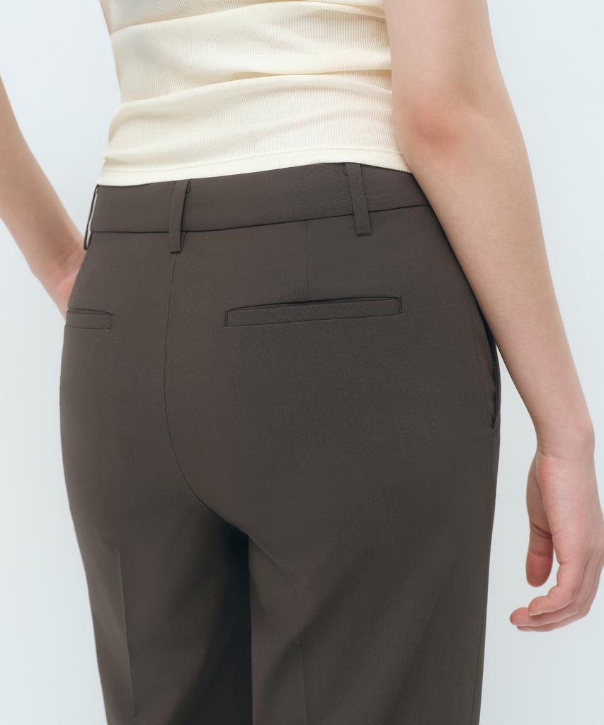 MUSINSA STANDARD WOMAN [Cooltandard] Women'S Low-Rise Flare Slacks [Khaki Brown]