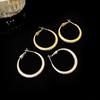 Super Flash Matte Plain Ring Earrings Light Luxury High-End Sense Simple Personality Earrings Fashionable Versatile Cold Feeling Earrings
