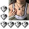 10 Pieces Sweet Heart Pendant Necklace and Earrings Peach Heart Pendant with Hole Heart Pendant for DIY Necklace Making