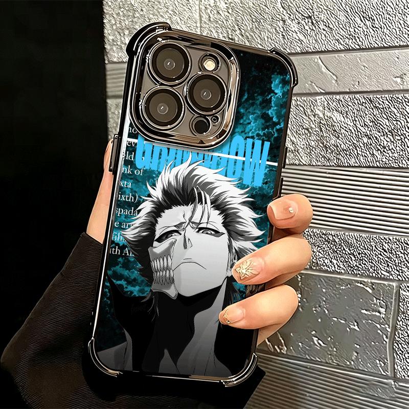 Bleach Grimmjow 6 Plating Phone Case For Iphone 16 17 Pro Max Air 16E 14 15 Plus 12 13 Mini Anti-Fall Airabag Cover