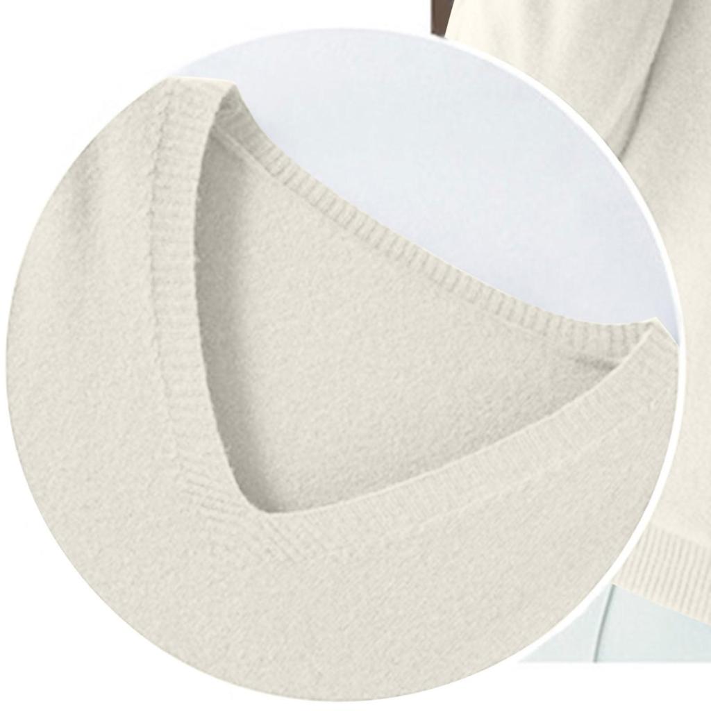 Women's Autumn And Winter Fashion Long-sleeved Basic V-neck Loose Pullover Sweater Top