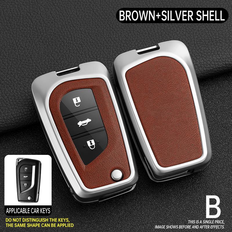 Folding Key Case for Toyota Reiz, Corolla, Levin, RAV4, and Highlander - Protective Cover & Buckle