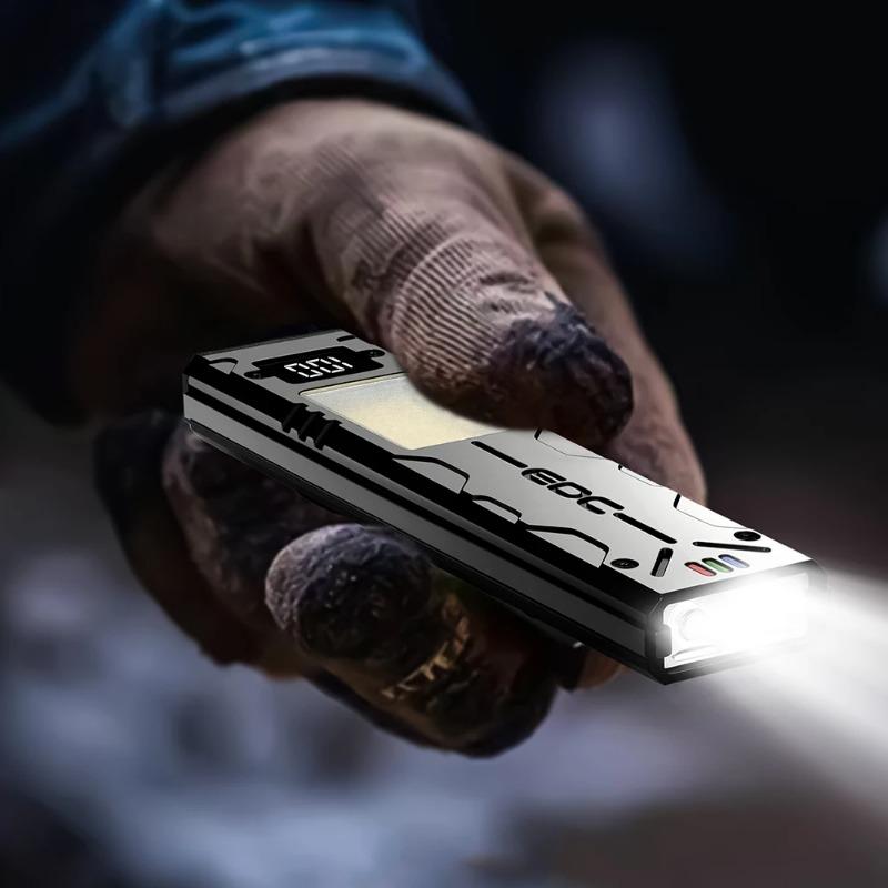 Super Bright Flashlight USB Rechargeable LED+COB Floodlight Magnetic Back Clip Portable Workamp LED Flashlight