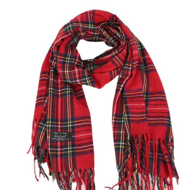 Koreanischer Damen Retro Roter Karoschal - Winter Warmer Schal & Neujahrsgeschenk