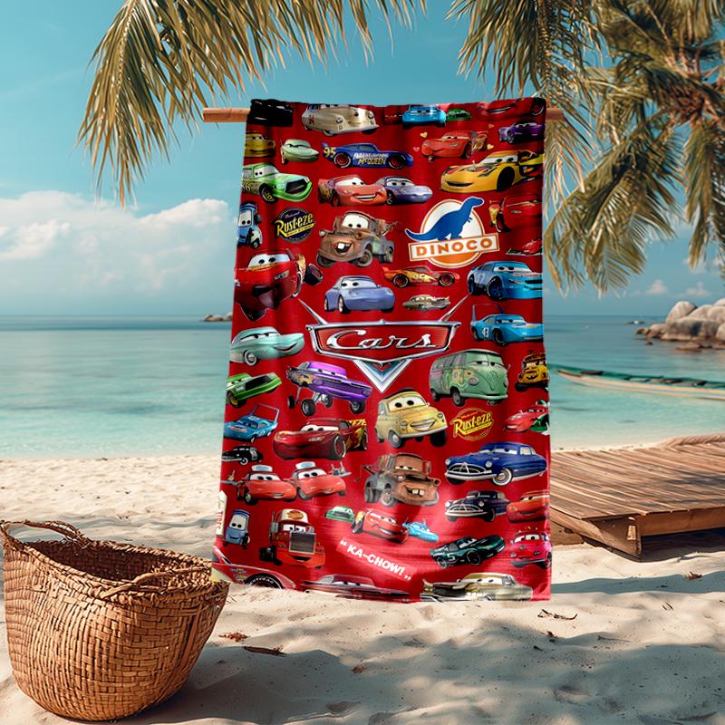 Ultra-Soft Beach Towel with Cars Theme,Ideal for Pool - Camping, Diving - Perfect Travel Essential, Vibrant Beach Towel.