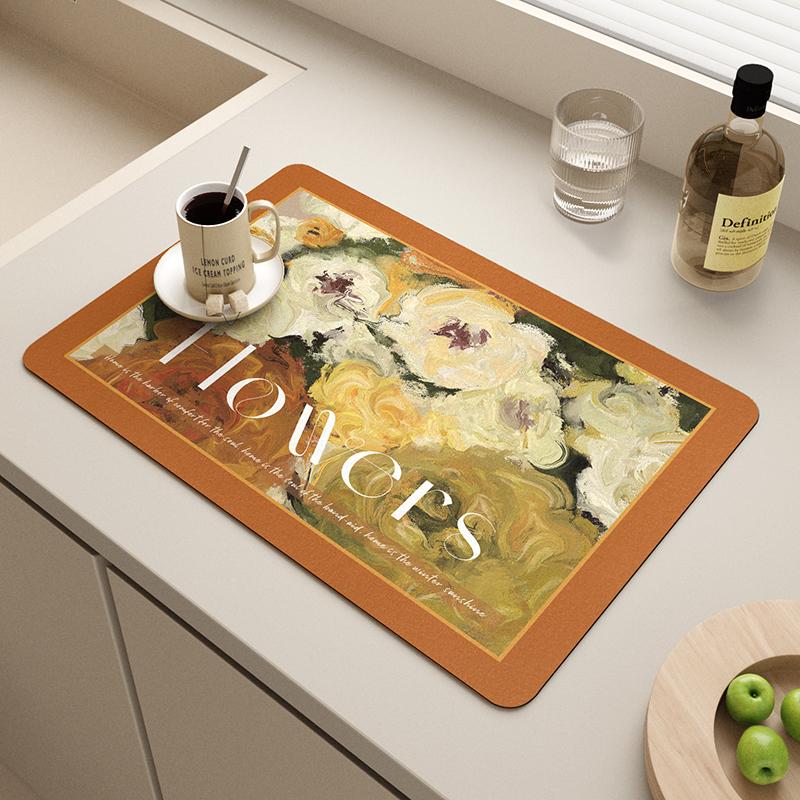 

Дренажний килимок для кавомашини, килимок для кухонної стільниці, килимок для раковини, швидковисихаючий, водонепроникний діатомітовий килимок 30X40cm11.8X15.7in