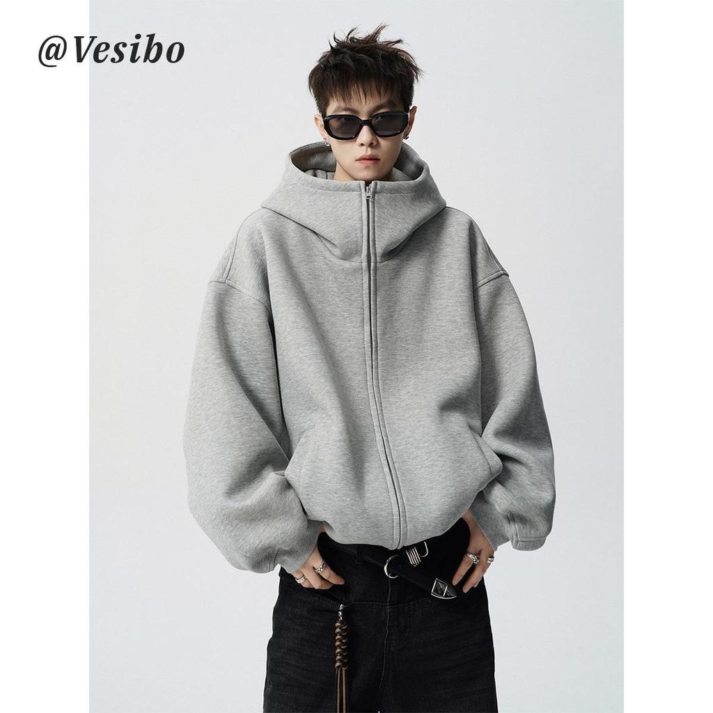 Vintage Quick-Return Unisex Loose Fit Zipper Hoodie Sweatshirt
