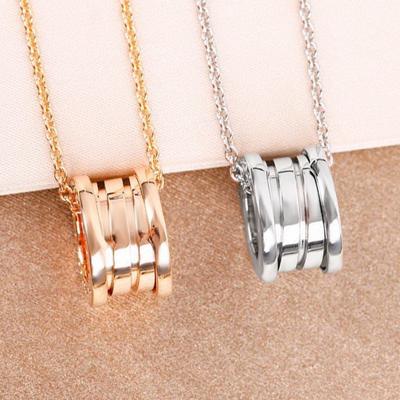European New Fashion All-match S925 Sterling Silver Spring Ring Necklace for Men and Women High-end Luxury Couple Gifts