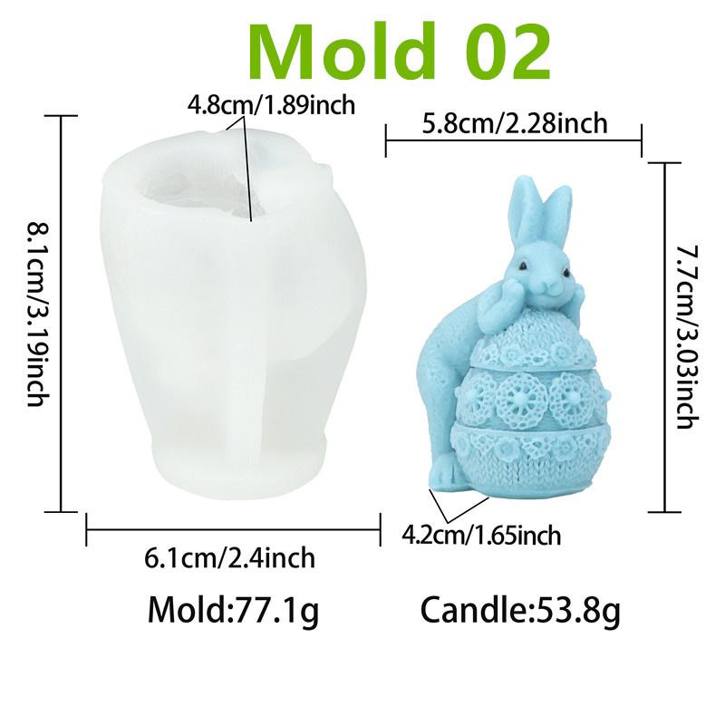 Easter Egg Shell Rabbit Silicone Candle Mold DIY Adorable Bunny Shaped Silicone Mold  Easter Themed Candle Making