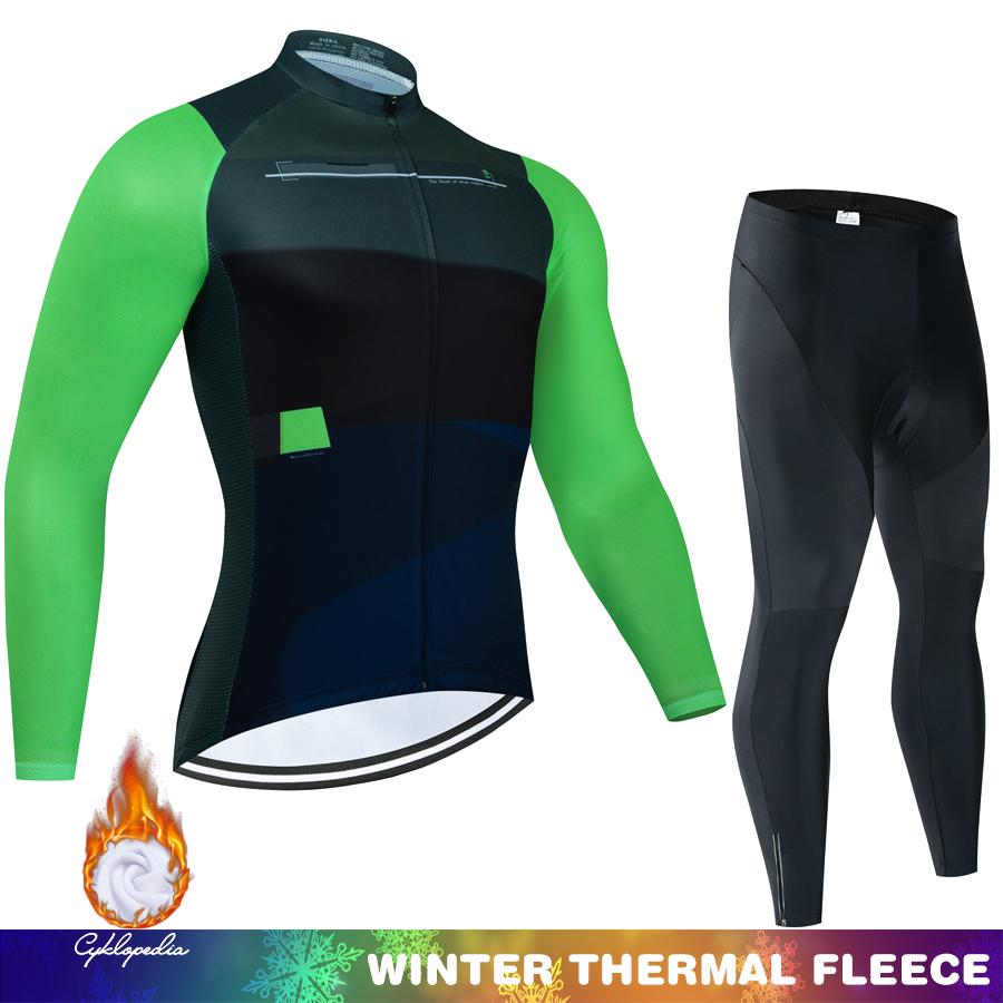 Thermal Cycling Jersey Men Men's Outfit Uniform Man Winter Fleece Road Bicycle Bike Set Clothing 2025 Bicycles Mountain Bikes