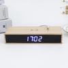 Special Wooden Appearance Rectangular LED Clock with Wireless Charging Alarm Clock Bedside Ornament