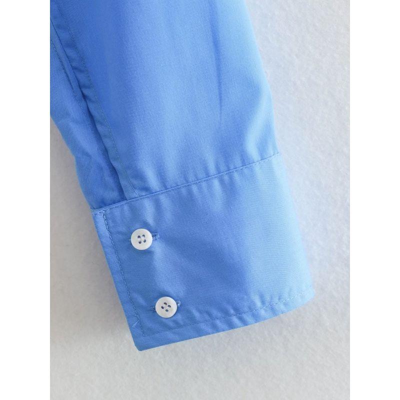 Kaslead Fashion Wind Short Lapels Long Sleeves Poplin