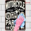 Vintage Motorcycle Parking Metal Sign 8x12 Inch Waterproof Rustproof Flat Iron Wall Decor For Home Bar Cafe Classic Style