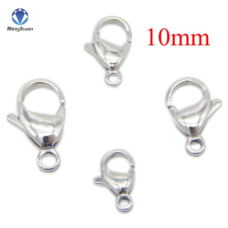 

20pcs Stainless Steel Hole 9-15mm Lobster Clasps & Hooks Steel Color Connectors for Jewelry Findings Materials DIY Crafts Steel Color