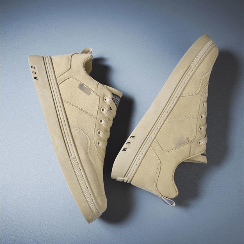 Fashion Brand Men Casual PU Leather Shoes Trend Men's Board Shoes Wild Mens Flats Shoe Waterproof Non-slip Skateboard Shoe Male Footwear