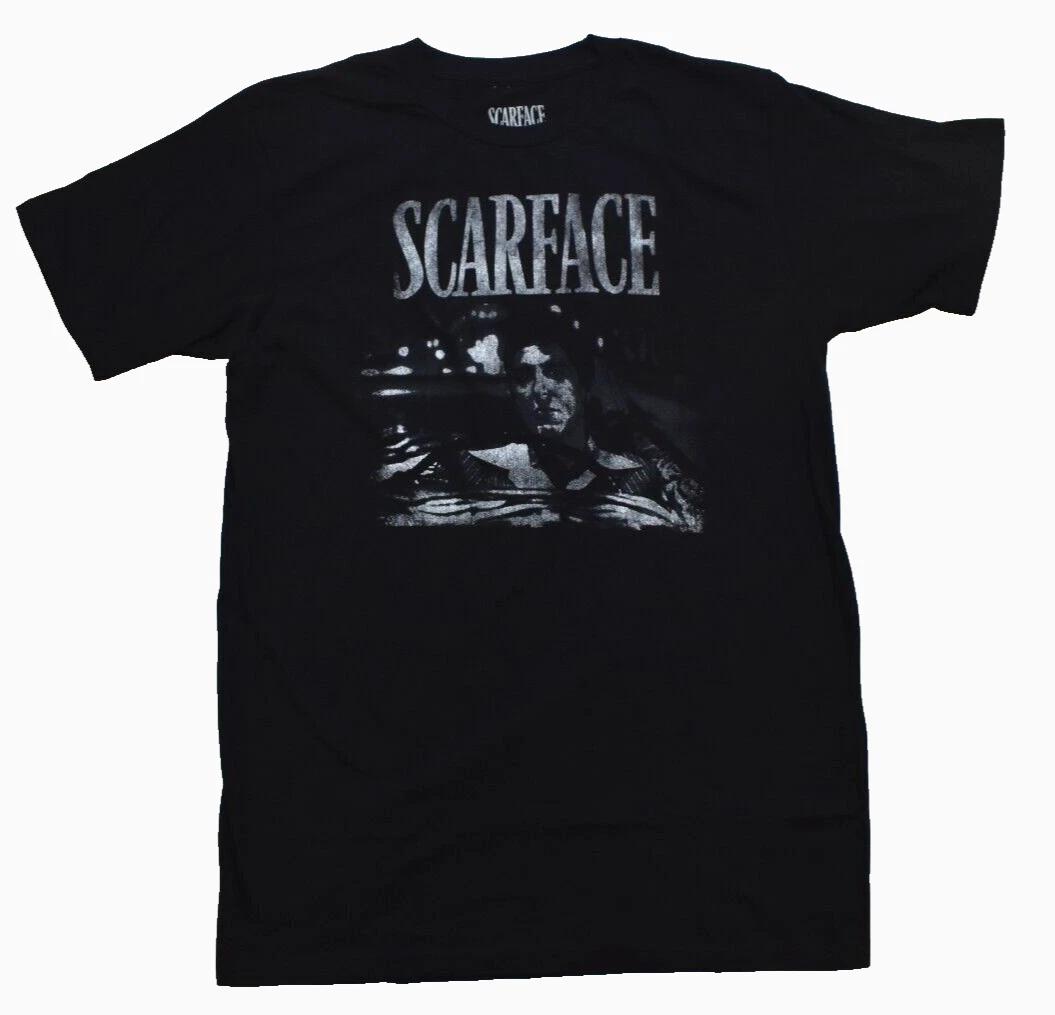 Scarface Mens Scarface Tiger Face Tony Montana Black & White Image Shirt New S,M S