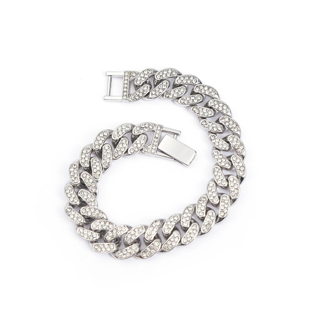 Hip-Hop Men'S Full Diamond Bracelet, Environmentally Friendly Electroplated Hiphop Domineering Bracelet Bracelet Jewelry, Source