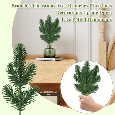 Simulerade grenar PE-grenar Julgransgrenar Juldekorationer Upp-och-ned-träd Krukväxter