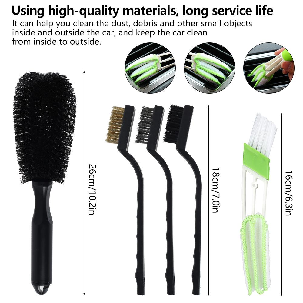 Car Detailing Brush Set Auto Cleaning Kit Multifunctioal Auto Care Tool Car Air Vents Rim Cleaning Dirt Dust Clean Tools