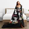 Elviras Mistress Of The Dark Movie Blanket Goth Queen Lily Morticia Picnic Flannel Throw Blanket Warm Chair Sofa Bed Bedspread