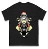 Santa Biker Christmas Tshirt Funny Cool Motorbike Rider Xmas Family Tee Top