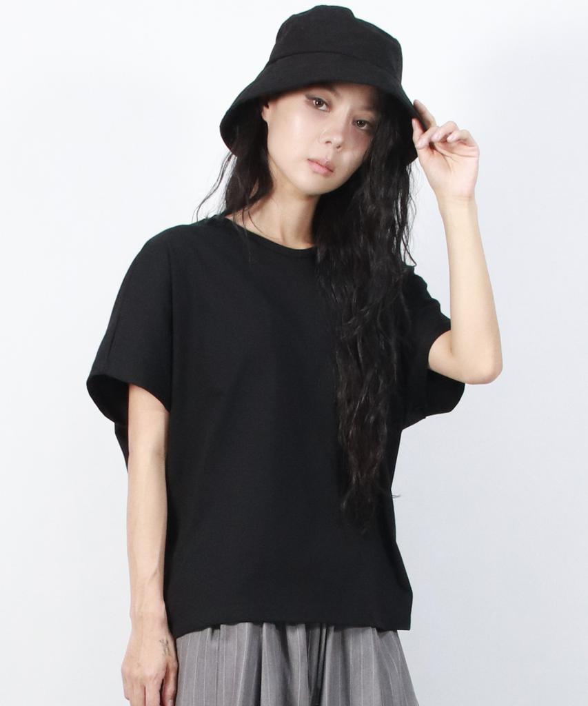 Deumakeu Standard Fit Solid French T-Shirt Black
