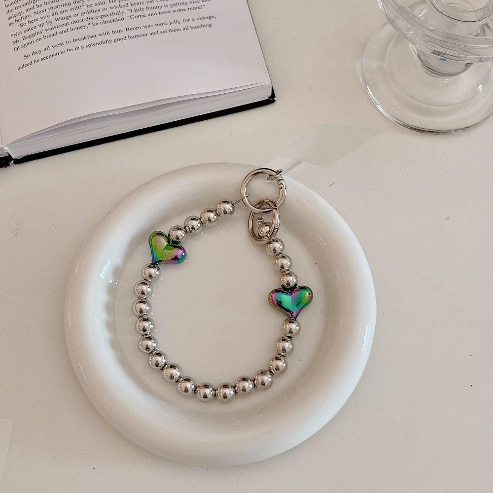 

Love Beads Phone Chain Heart Beads Chain Bag Pendant Fashion Colorful Beaded Lanyard DIY style 3