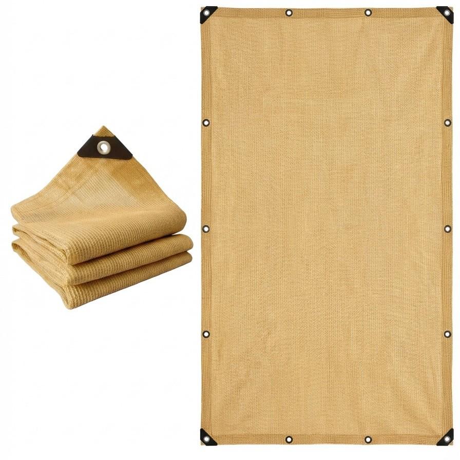 Beige Thickened Privacy Sunshade Net for Balcony and Courtyard