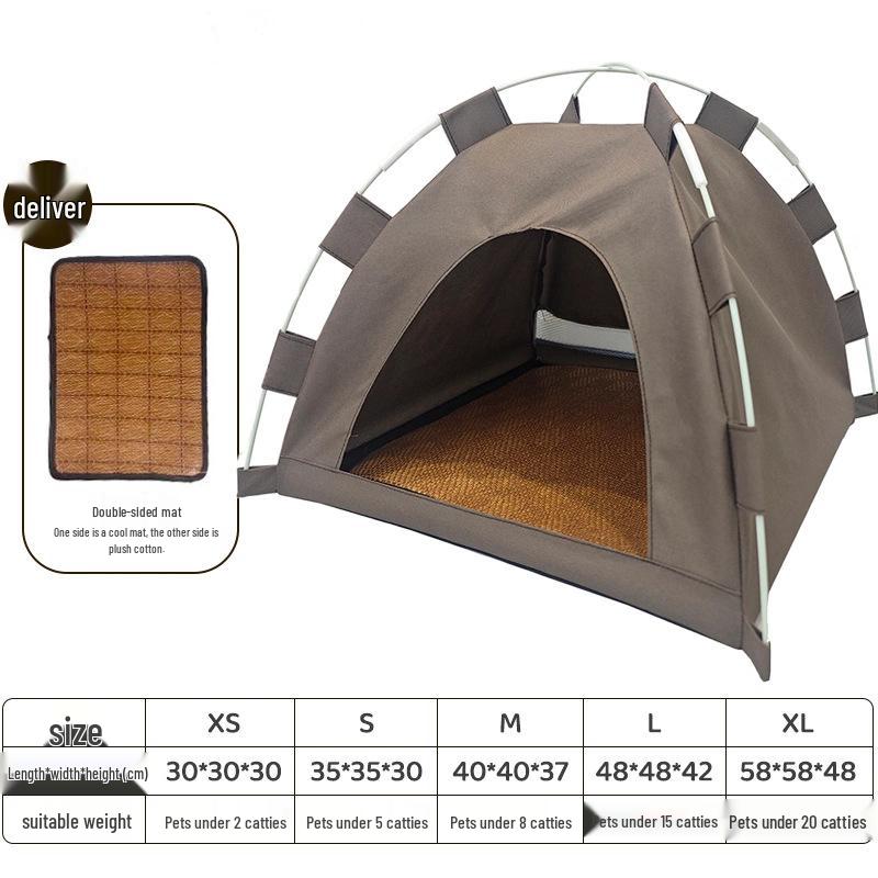 Foldable Outdoor Pet Tent with Cooling Mat for Cats