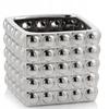 Silver Square Ceramic Flowerpot 14 Cm