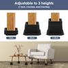4Pcs Chair Feet Riser Furniture  Heightening Foot Pad Anti Slip Bed Sofa Chair Table Feet New Wear Resistant Steel Support Riser