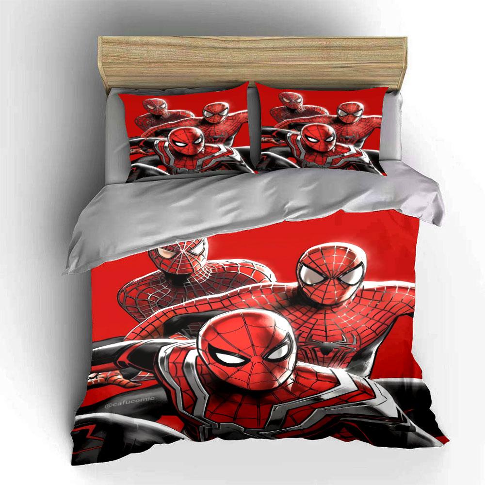 Red Spider-Man-themed Pattern. Bedding Sets Duvet Cover Sets Duvet Covers Pillowcases(1 * Duvet Cover 2 * Pillowcases Without Duvet Insert)