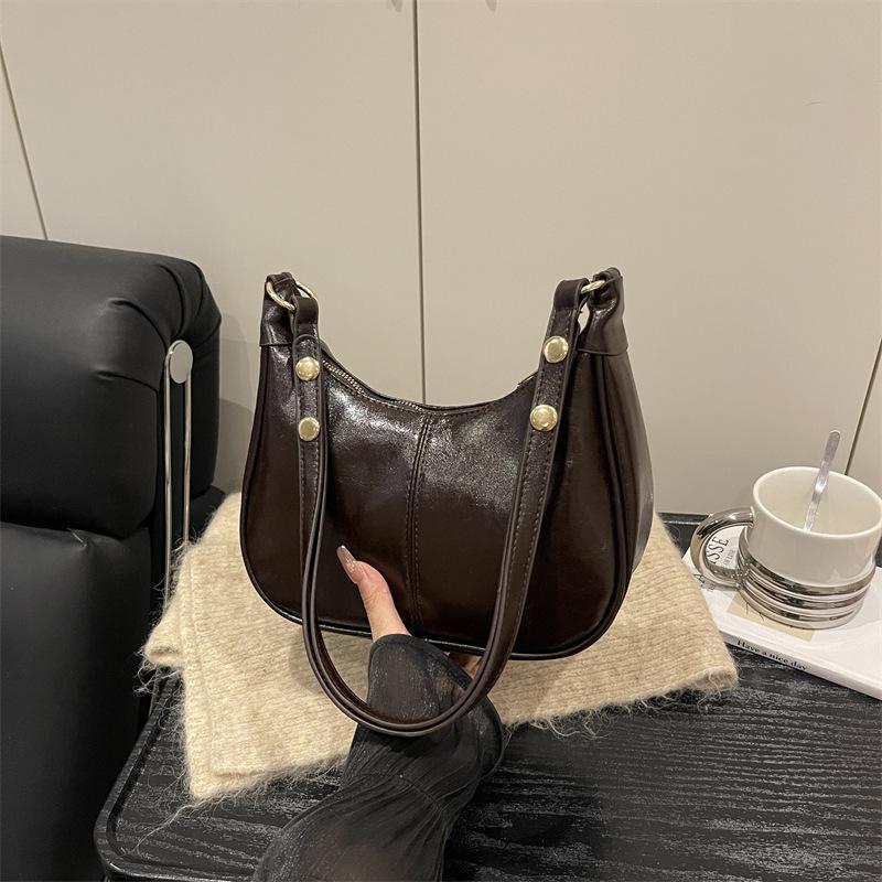 Fashionable, Simple, Large-capacity, Retro Embroidered Thread Casual Underarm Single-shoulder Crossbody Bag