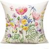 Throw Pillow Covers Spring Summer Garden Flowers Farmhouse Patio Decorative Cushion Covers Home Decor Couch For Sofa Livingroom
