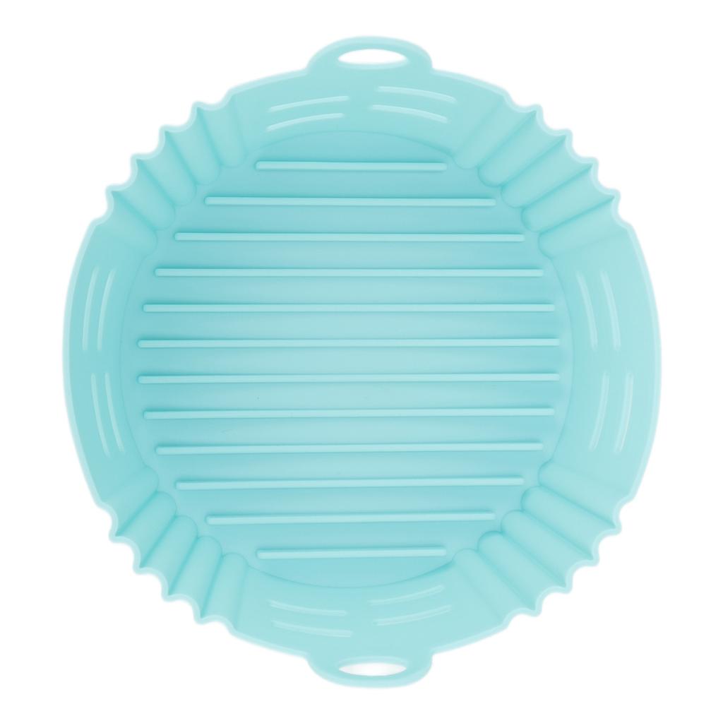 Fritteuse Silikon Einlage Hitzebeständig Elastisch Waschbar Lebensmittelqualität Wiederverwendbar Fritteusenkorb zum Kochen Blau