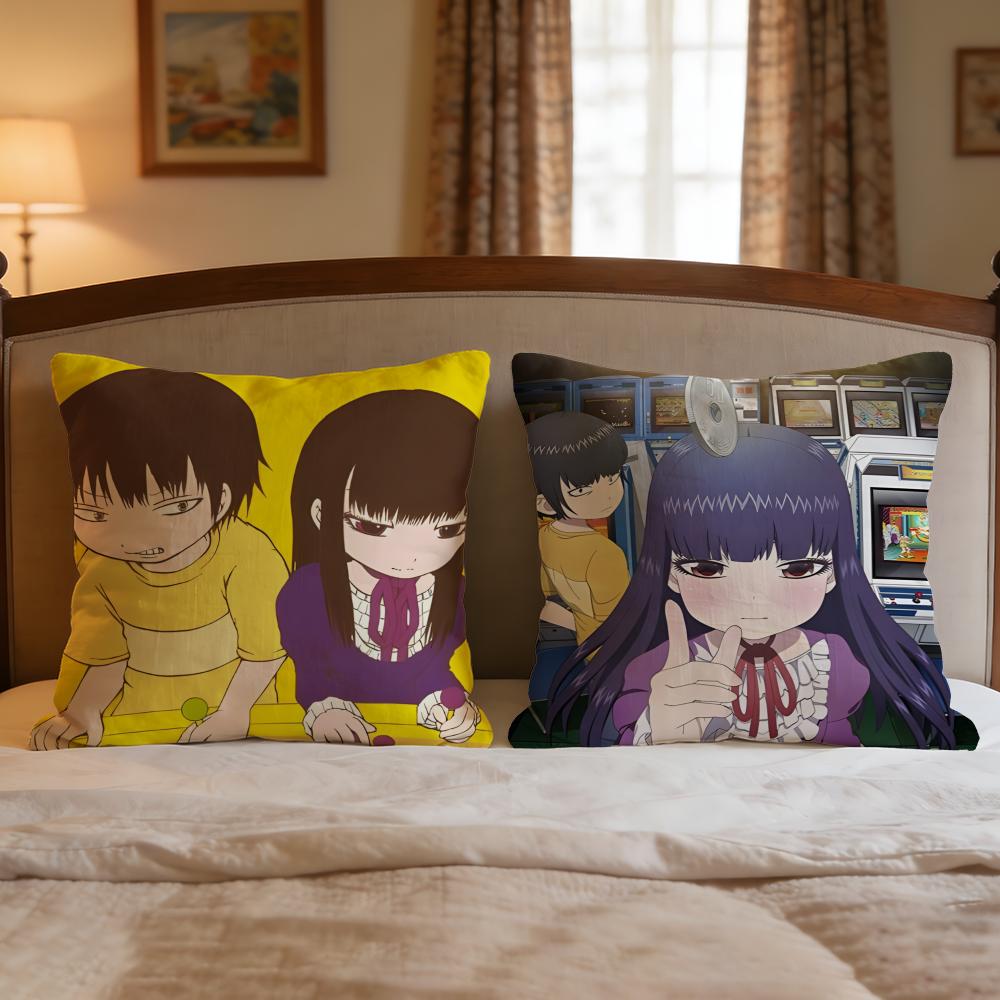 Anime Hi Score Girl Cushion Cover 1Pcs Decorative Covers Soft Cushion Case For Sofa Couch Decor 40X40 45X45 Pillowcases