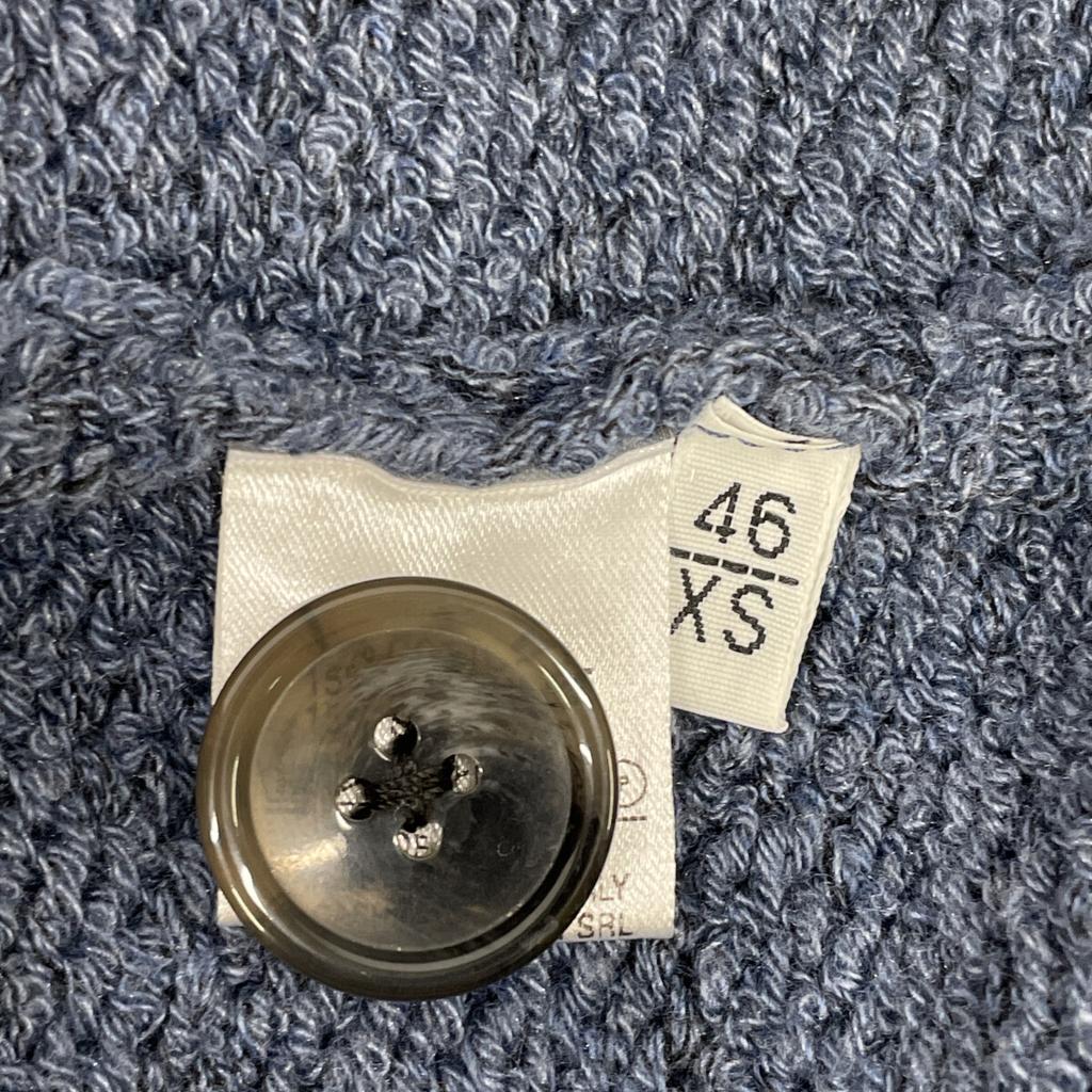 Settefili Cashmere Navy Shawl Collar Cable Knit Tops XS NavyUsed