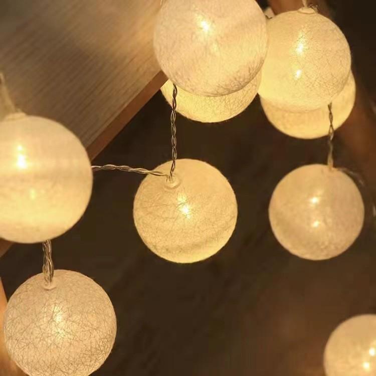 USB LED Cotton Ball String Lights - Christmas Holiday Starry Sky Decorative Flashing Lights
