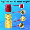 Kit R12 a R134A 2 Pezzi Tappo Blu/Rosso Raccordo Valvola di Riempimento