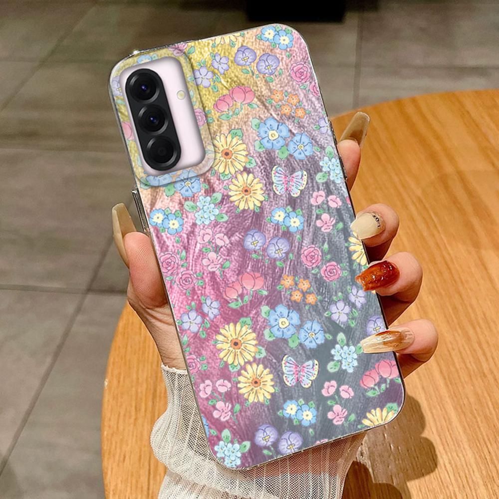 Paar Bunt Schmetterling Farbverlauf Für Samsung A56 A16 A26 A36 A25 A15 A55 S24 S25 Plus Handyhüllen Cover Funda Silikon Bumper Hart PC Rückseite