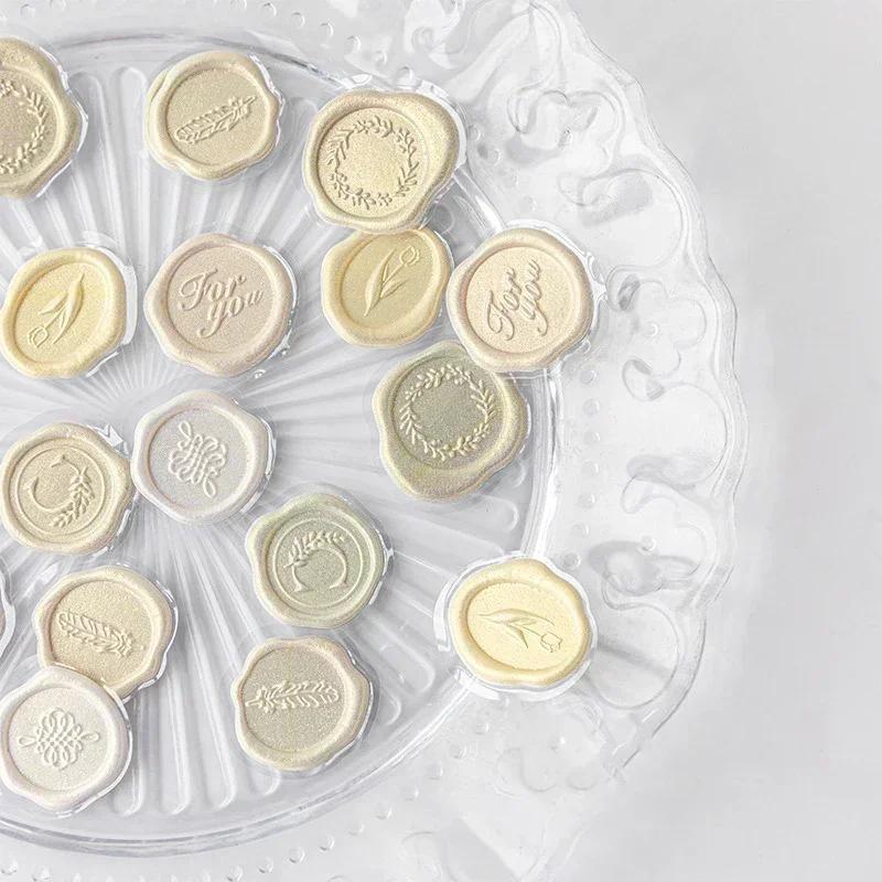 18 stücke Vintage Wachs Siegel Stempel Aufkleber DIY Scrapbooking Journal Planer Dekoration Koreanische Schreibwaren Kawaii Umschlag Versiegelung Tags